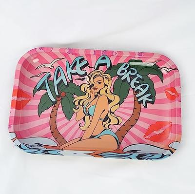 SMOKE WEED GIRL STEEL LARGE ROLLING TRAY - Radical Street Wear