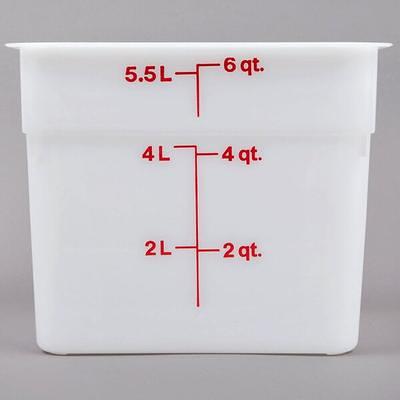 Vigor 6 Qt. White Square Polyethylene Food Storage Container