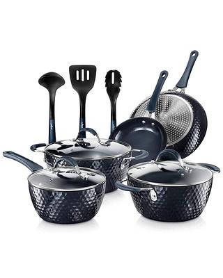 CAROTE 10-Piece Nonstick Cookware Set with Detachable Handles - Elegan