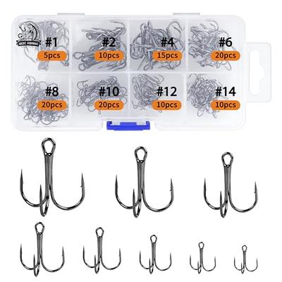 Ghanneey Fishing Red Treble Hooks Kit High Carbon Steel Hooks with