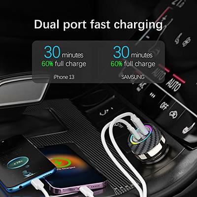 Fast Car Charger 52.5W of Dual Independent Port USB-C + A Powered by Dual