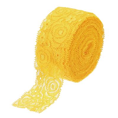 YOOGCORETT 2 Yards Yellow Elastic Sequin Ribbon Trim Glitter Metallic  Stretch Flat Sequin Ribbon Lace for Sewing, Dress Costume, Wedding Party