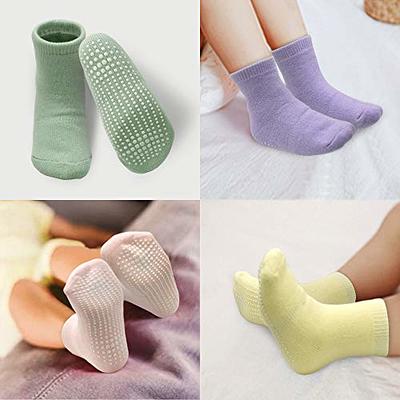 Tphon Kids Non Slip Toddler girls grip Socks 12 Pairs Anti Skid Sticky  Socks for 3-5 Years Infants Baby children