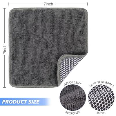 VeraSong Microfiber Kitchen Cleaning Cloth Thick Dish Rags Waffle Weave  Washcloths Dish Cloths Ultra Absorbent Odor Free 12inch X 12inch 6 Pack Gray