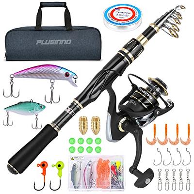 PLUSINNO Fishing Rod and Reel Combos Set,Telescopic Fishing Pole with  Spinning Reels, Carbon Fiber Fishing Rod for Travel Saltwater Freshwater  Fishing-E - Yahoo Shopping