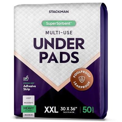 MILDPLUS Bed Pads with Adhesive Strips 30'' X 36'' Disposable Underpads  Extra Large Thicker Incontinence Pads