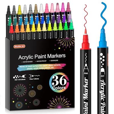 XPaoFey 38 Dual-tip Acrylic Paint Markers with Brush & Fine Tips, Acrylic  Paint Pens for Rock Painting, Ceramic, Stone, Glass, Plastic, Wood,  Calligraphy, Canvas & DIY Craft Art Supplies - Yahoo Shopping