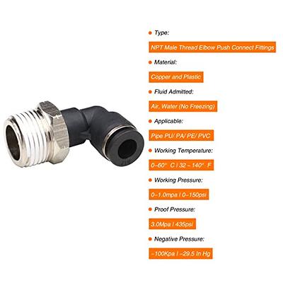 1/4 Elbow Push to Connect Air Fittings,CEKER 1/4 Od x 1/4 NPT Thread Male  Air Line Fittings Quick Connect Push Fittings 1/4 Tubing Fittings Pneumatic  Push In Connector Fittings 5Packs - Yahoo Shopping