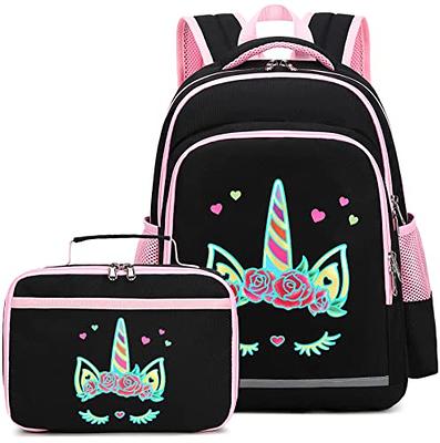 LEDAOU Kids School Backpack with Lunch Box for Boy Kindergarten BookBag  School Bag Preschool Kindergarten Toddler Backpack (Luminous)