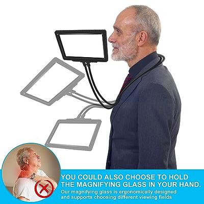 JUOIFIP 5X Hands Free Magnifying Glass for Reading, Flexible Gooseneck Full  Page Magnifier, 8x5.5 Large Reading Magnifier for Neck Wear Repair Sewing  Low Vision Elderly - Yahoo Shopping
