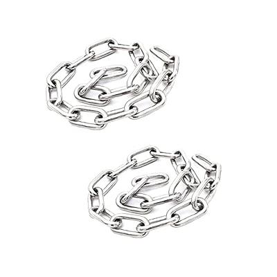 Small Metal Chain,Stainless Steel Safety Chains 40in (L) x 3mm (t) Long Link Chain Rings Light Duty Coil Chain for Hanging Pulling Towing (3mm*100cm