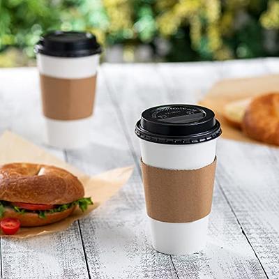 Comfy Package [100 Sets - 16 oz.] Disposable Coffee Cups with Lids,  Sleeves, Stirrers - To Go Paper Hot Cups - Yahoo Shopping