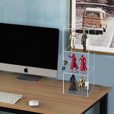 DuvinDD 3-Shelf Clear Acrylic Display Case Display Shelf, Locking