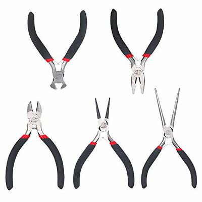 SPEEDWOX Bent Needle Nose Pliers With Teeth 5.5-Inch Bent Nose