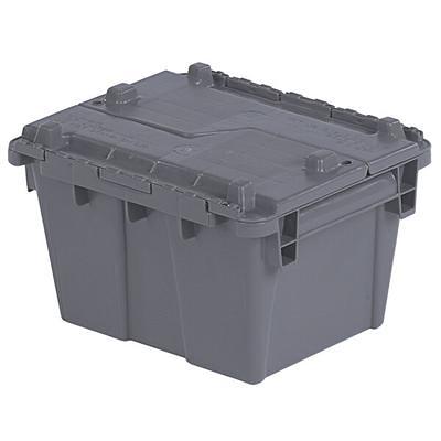 Tough Box 15 Gallon Clear Storage Tote with Gray Lid