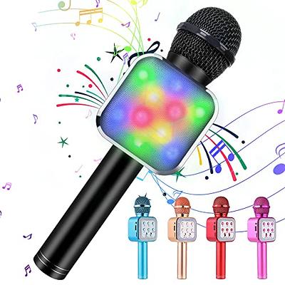 BONAOK Karaoke Microphone with LED Lights Upgraded,Wireless