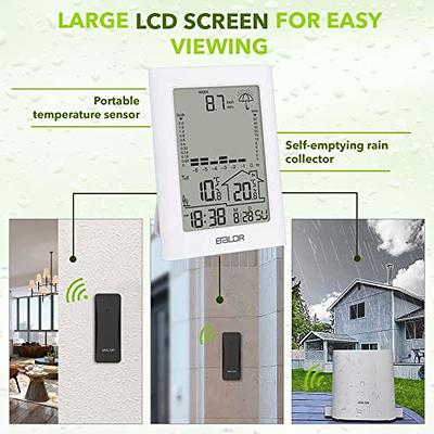 Weather Station Indoor Outdoor Thermometer Large LCD Display