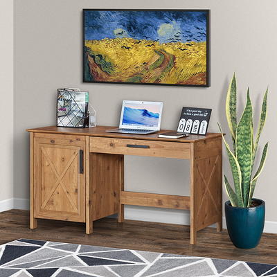 allen + roth 44-in Brown Rustic Writing Desk