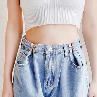 Adjustable Jeans Button Pin，No Need to Sew Jeans Button Needles，Waist Jeans  Button Tightener for Women Man. (Golden) - Yahoo Shopping