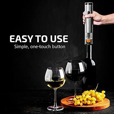 Electric Wine Opener Set Automatic Wine Bottle Opener Led Light Reusable  Corkscrew Gift Set With Foil Cutter, Vacuum Stoppers, 4-in-1 Aerator And  Pour