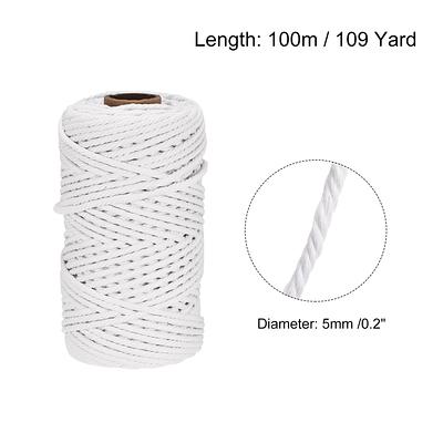 Cotton Rope 3 Strand Twisted Braided Rope Cord, 100m for Wall