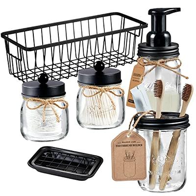 Mason Jar Bathroom Apothecary Jars-Rustproof Stainless Steel Lid