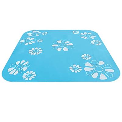 Silicone Pad for Pet Water Fountains, 13.4 inch Large Size Silicone Dog Cat  Bowl Mat Waterproof Non-Slip Non-Stick Lovely Flowers Pattern Pad Safe for