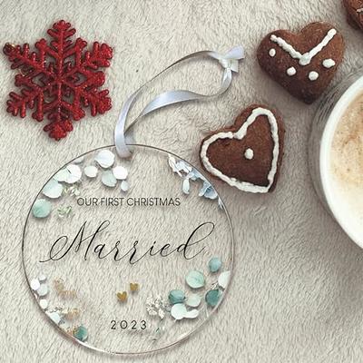 First Christmas Married Ornament 2023-1st Christmas as Mr and Mrs Wedding  Gifts, Newlywed Gifts, Bridal Shower Gifts - Bride Gifts, Just Married