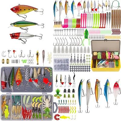 Fishing Lures Kit for Freshwater Bait Tackle Kit for Bass Trout Salmon  Fishing Accessories Tackle Box Including Spoon Lures Soft Plastic Worms  Crankbait Jigs Fishing Hooks 