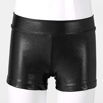 inhzoy Womens Shiny Metallic Micro Booty Shorts Low Rise Club