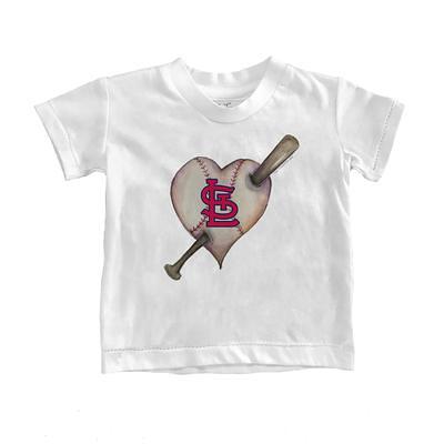 St. Louis Cardinals Tiny Turnip Women's Base Stripe 3/4-Sleeve Raglan T- Shirt - White/Red