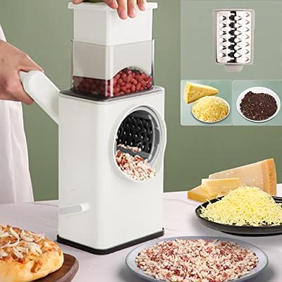 Kitchen Tools Hand Crank Shredder Butter Cheese Grater,  Stainless Steel Rotary Grater Handheld Rotary Cheese Grater with 4  Stainless Drum: Home & Kitchen