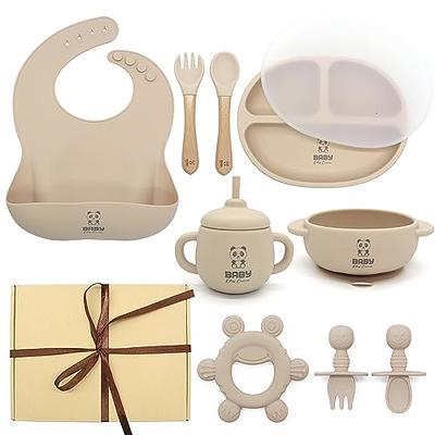 Versatile, BPA-free, microwave-safe silicone baby feeding set 