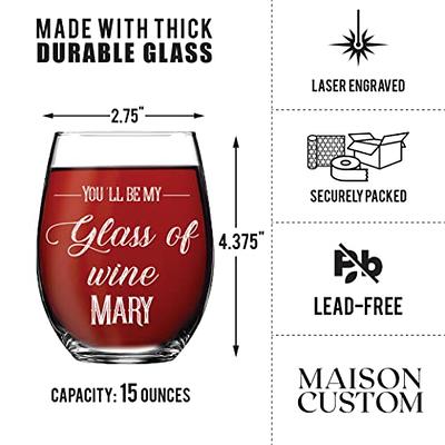 Personalized Couples Wine Glasses, Custom Anniversary Wine Glasses