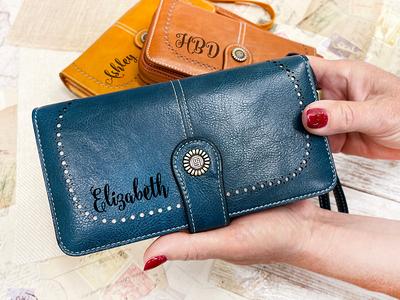 Womens Wallet Leatherwallet for Momlong Leather 