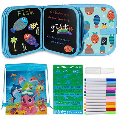 Qrytoi Erasable Book Doodle Set for Kids,Magic Drawing Book for Kids,Reusable  Drawing Book 12 Watercolor Pens 14 Page Drawing,Road Trip Car Game Writing  Painting Set for Boys and Girls (Fish) - Yahoo