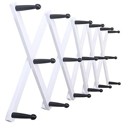 Wall Hanger Wall Expandable Coat Rack Hat Rack Wooden Accordion Design 17  Hooks