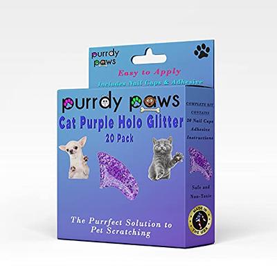 60 Pack Amethyst Glitter Soft Nail Caps for Cats Pretty Claws - Kitten 