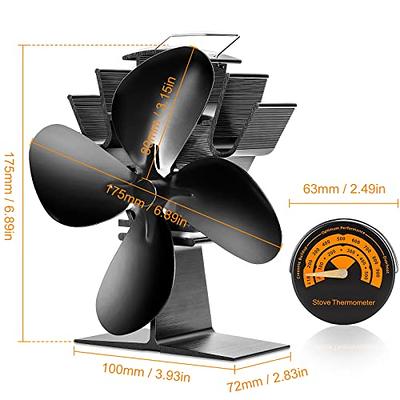 PETCHOR 8 Blades Wood Stove Fan, Double Motors Heat Powered Stove