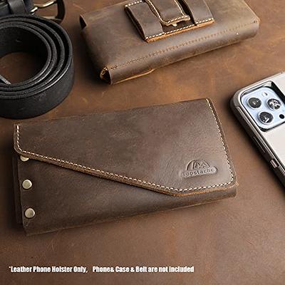 topstache Leather Phone Holster for Belt,Flip Cell Phone Case with Belt  Clip for S22 Ultra,S22 Plus,S22,Leather Phone Pouch for iPhone 14/13 Pro  Max