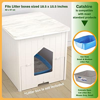 Palram CATSHIRE Cat Litter Box Enclosure Furniture, Hidden Litter Box for  Indoor Cats, Enclosed Cat Box Cabinet, Pet House, Side Table, Nightstand,  with Magnetic Door Latch, Easy to Clean, White - Yahoo