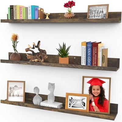 31.5 in. Large Floating Shelves Wood for Wall, Set of 2-Wider Floating Wall Shelves for Wall Decor