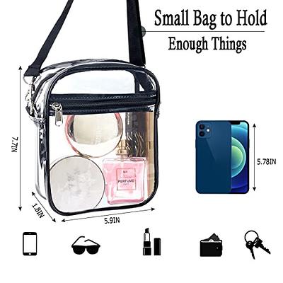  Missnine Clear Bag Stadium Approved PVC Crossbody Purse for  Women Transparent Shoulder Bag with Guitar Strap for Concert Sports :  Sports & Outdoors