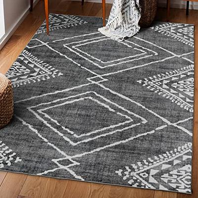 Unusual Abstract Rug Grey Industrial Rug Polyester Pet Friendly Non-Slip  Backing Washable Area Rug for Living Room