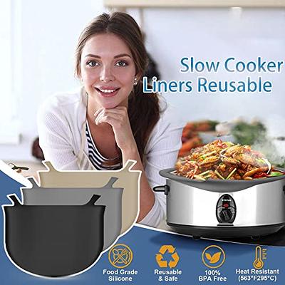 Silicone Slow Cooker Liners 2 Pack, Reusable Cooking Bags Fit for