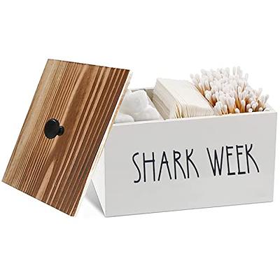 Discreet Tampon Holder for Bathroom with Vanity Tray Lid, Shark Week  Bathroom Organizer with Divider, Bathroom Accessories Pad Holder Storage  Box for