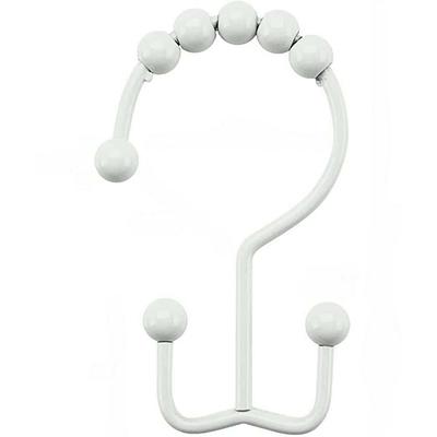 Dyiom Plastic Shower Curtain Hooks C-Shaped Rings Hook Hanger Bath Drape Loop Clip Glide, Shower Curtain Rings/Hooks, in Clear