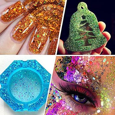 Holographic Chunky and Fine Glitter Mix, 20 Colors Craft Glitter for Resin,  Iridescent Nail Glitter, Cosmetic Eye Hair Face Body Glitter, Glitter