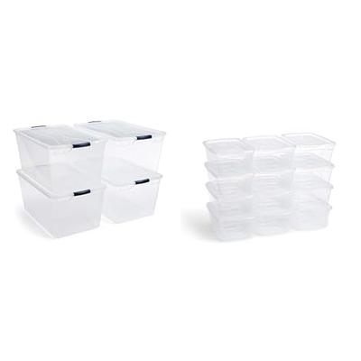 Rubbermaid Cleverstore Clear Plastic Storage Bins with Lid, 95 Qt-4 Pack, 4  Count & Cleverstore Clear 6 Qt/1.5 Gal, Pack of 12 Stackable Plastic  Storage Containers - Yahoo Shopping