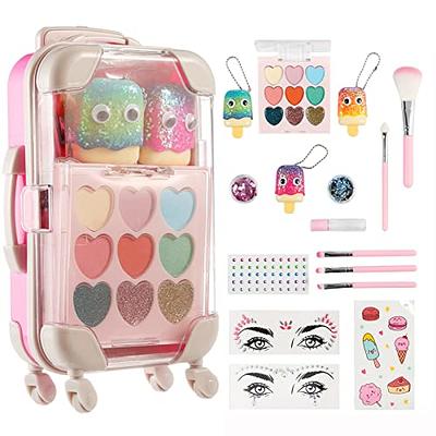 Girls Makeup Kit for Kids, Non Toxic Washable Mermaid Makeup, Kids Makeup  Sets for Girls 5-8，Mermaid Toys for Girls 4-6 8-10, Real Make Up for Little